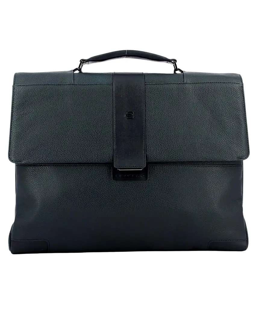 Piquadro Sottile Cartella A Mano Unisex Realizzata In Pelle Blu Uomo
