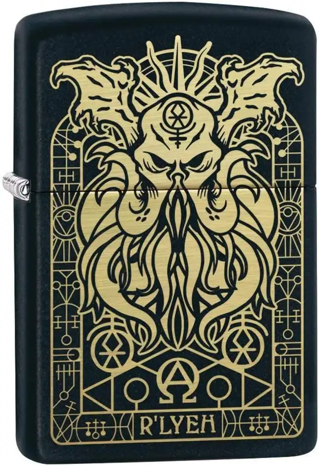 Zippo Antivento Ricaricabile Made In Usa Nero Monster Design