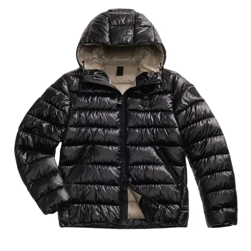 Blauer Giubbino Corto Imbottito Adams Nero Interno Beige Uomo