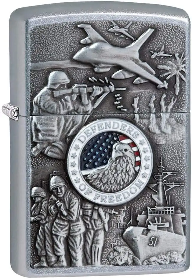 Zippo Antivento Ricaricabile Made In Usa Argento 24457 JOINED FORCES