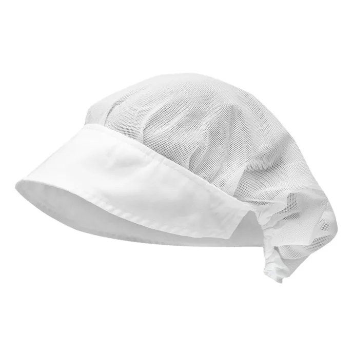 2 Pezzi - Cappello da Lavoro Cuoco 100% Cotone con rete Giblor's Lady 302