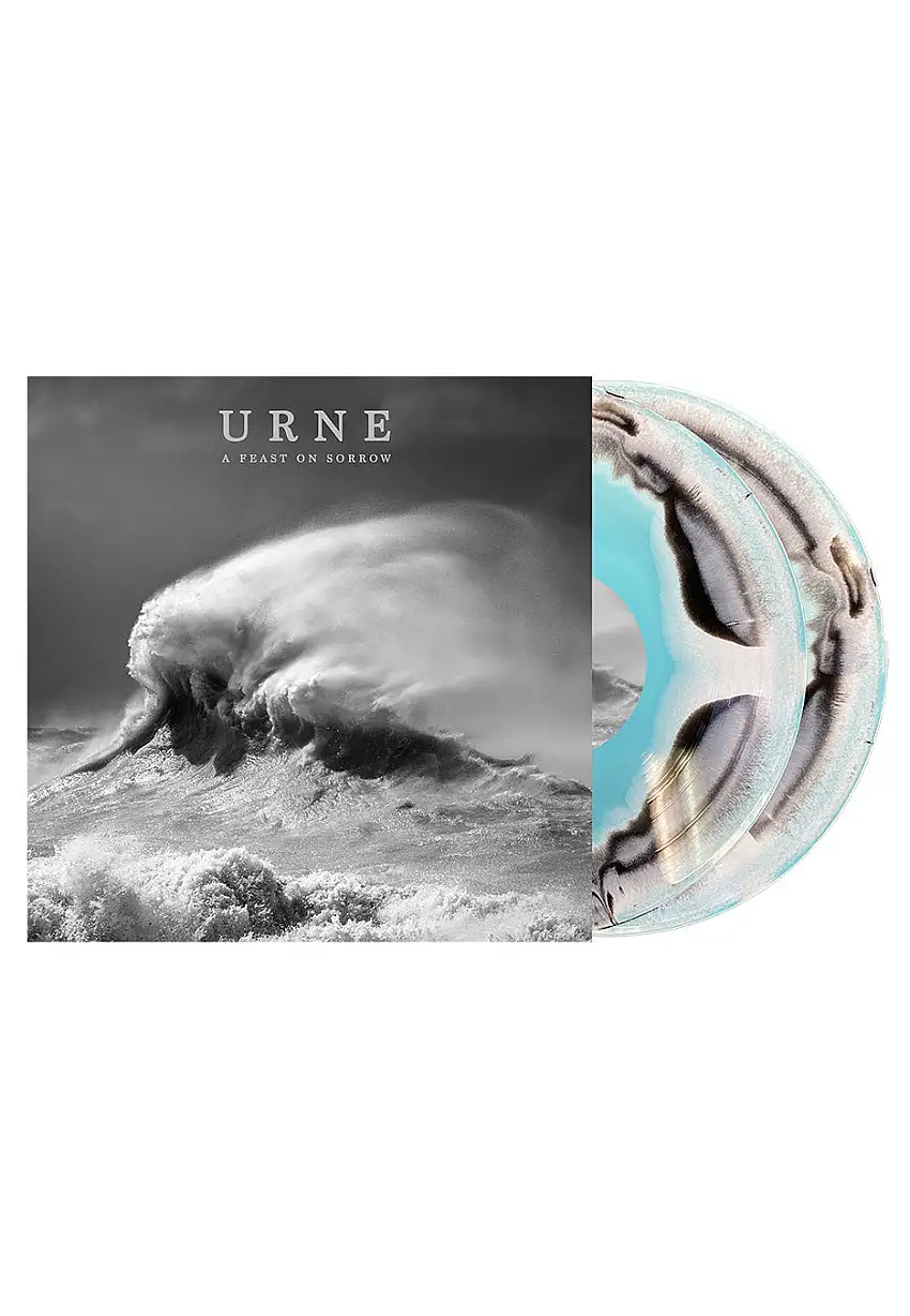 Urne - A Feast On Sorrow Black White & Blue Swirl - Colored 2 Vinyl