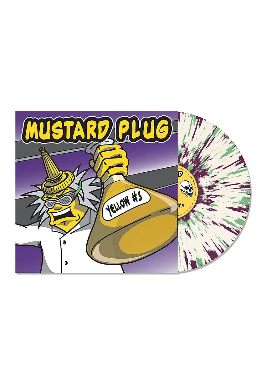 Mustard Plug - Yellow #5 White w/ Purple & Green - Splattered Vinyl