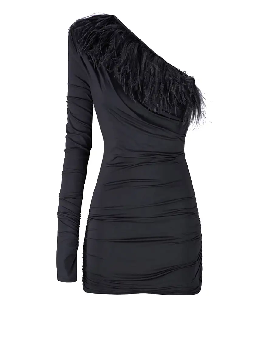 Vestito Mini Aniye By Plume Asimmetrico da Donna - Nero