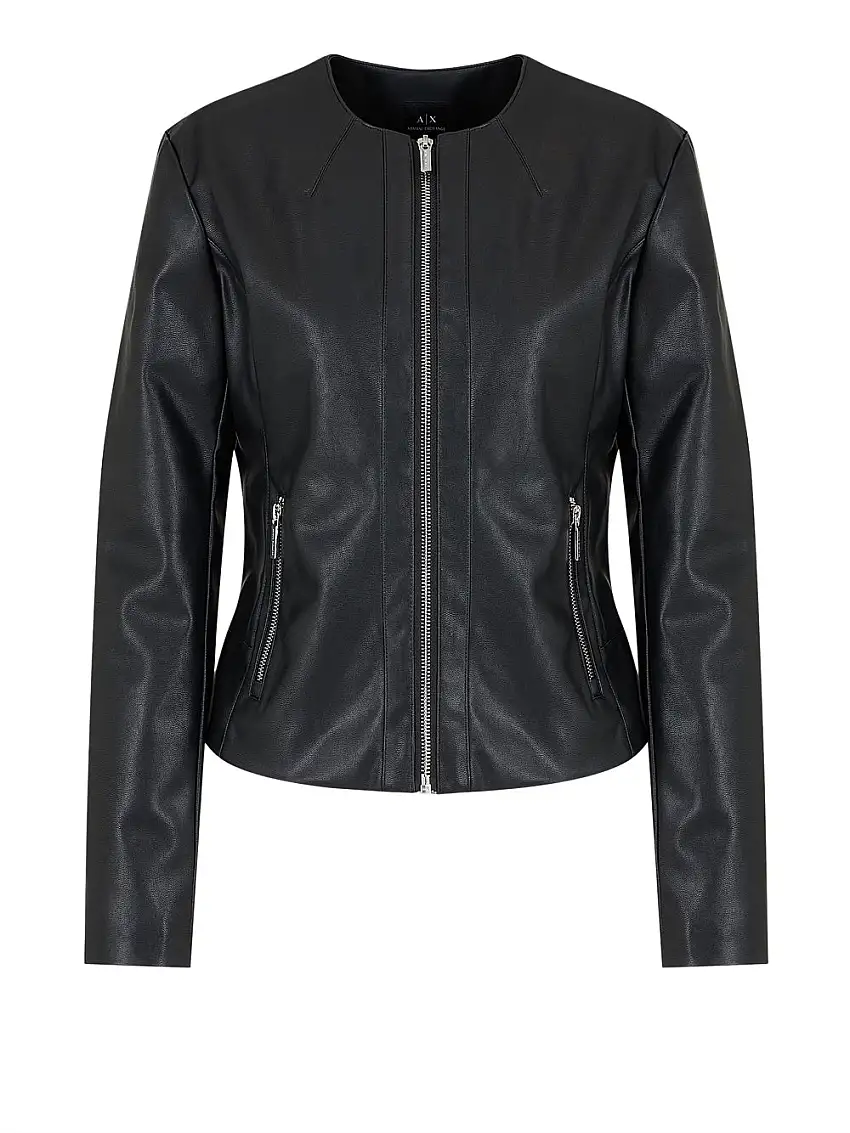 Giubbino di Pelle Armani Exchange da Donna - Nero