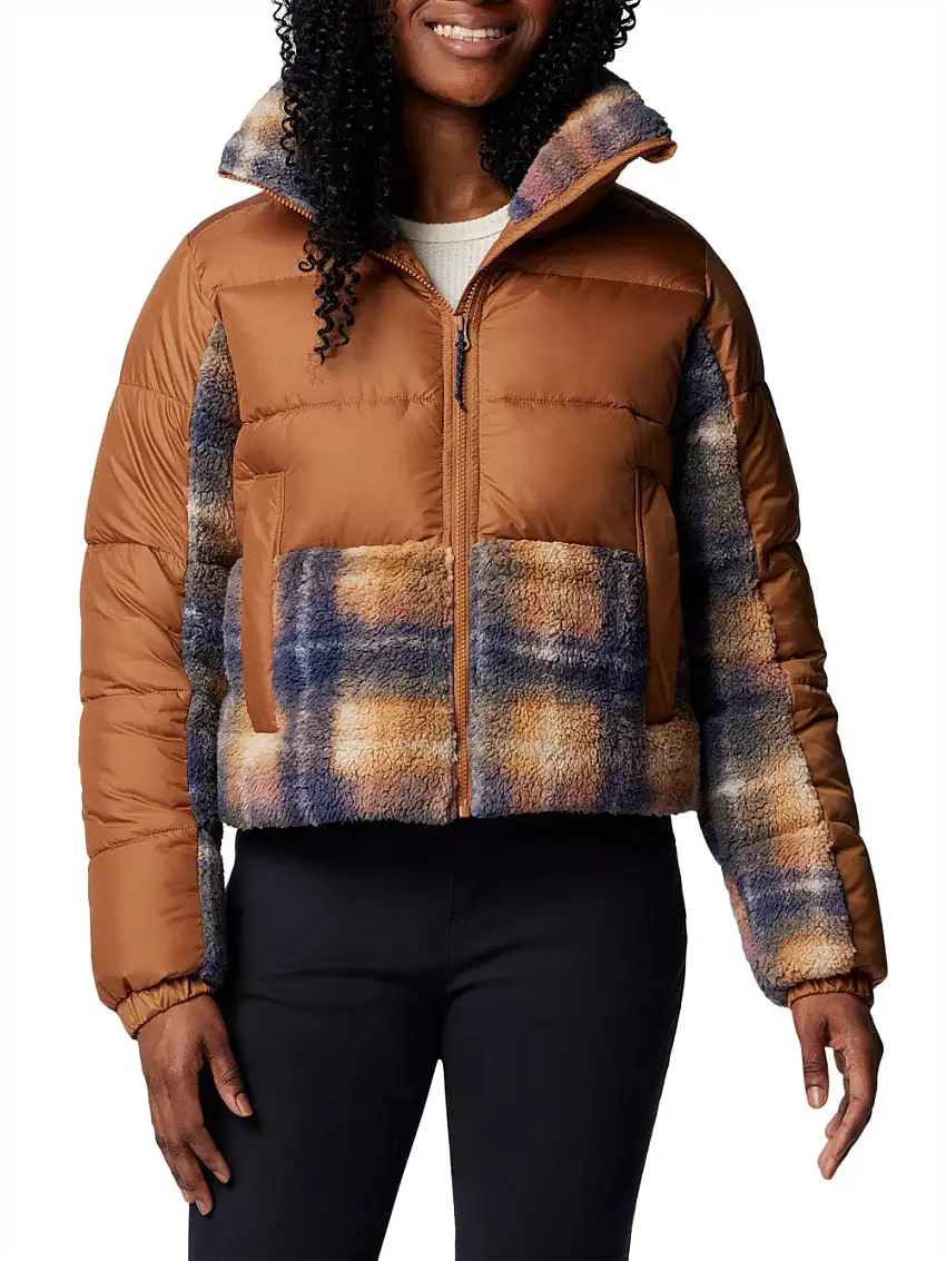 Piumino Columbia Leadbetter Sherpa da Donna - Marrone