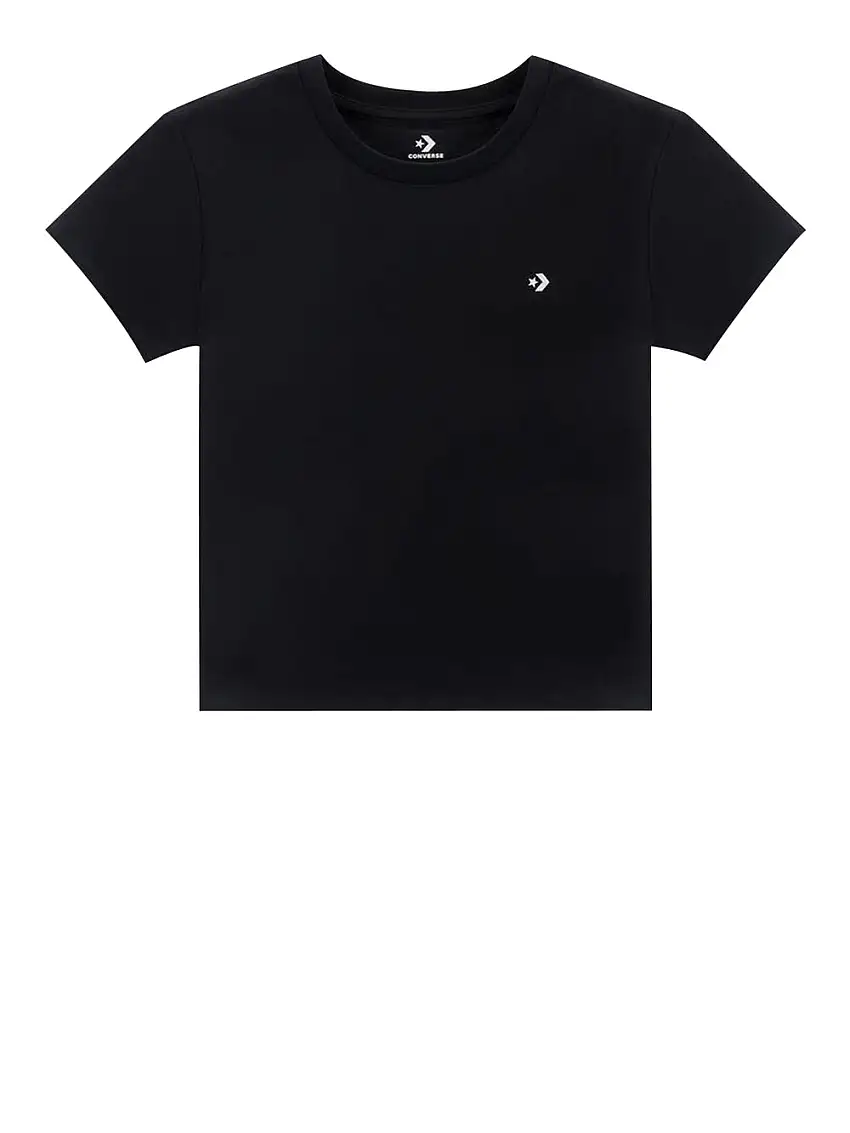 T-shirt Converse Slim Jersey da Donna - Nero