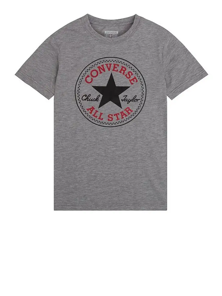 T-shirt Converse Core Chuck Patch da Bambino - Grigio