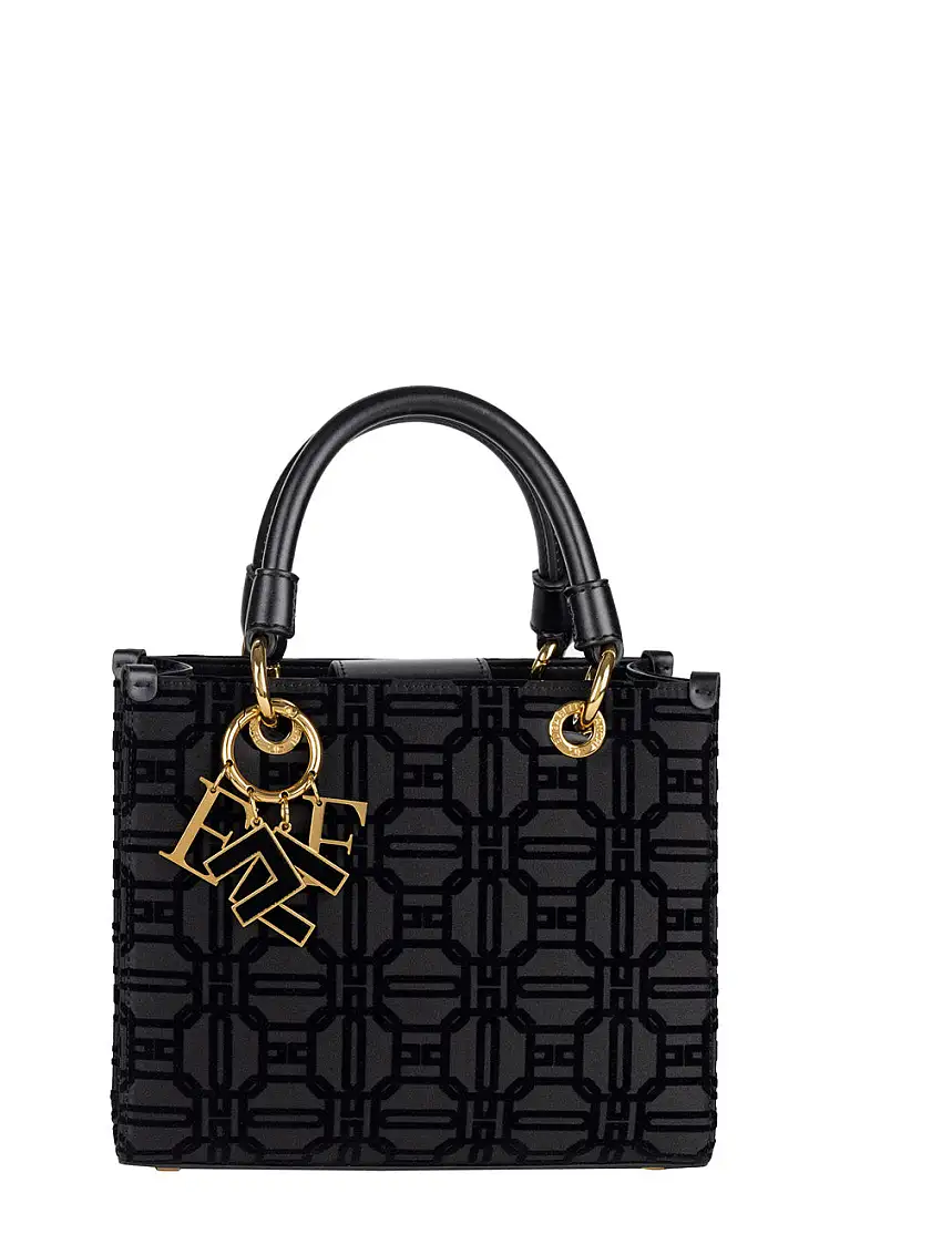 Borsa a Mano Elisabetta Franchi Jacquard da Donna - Nero