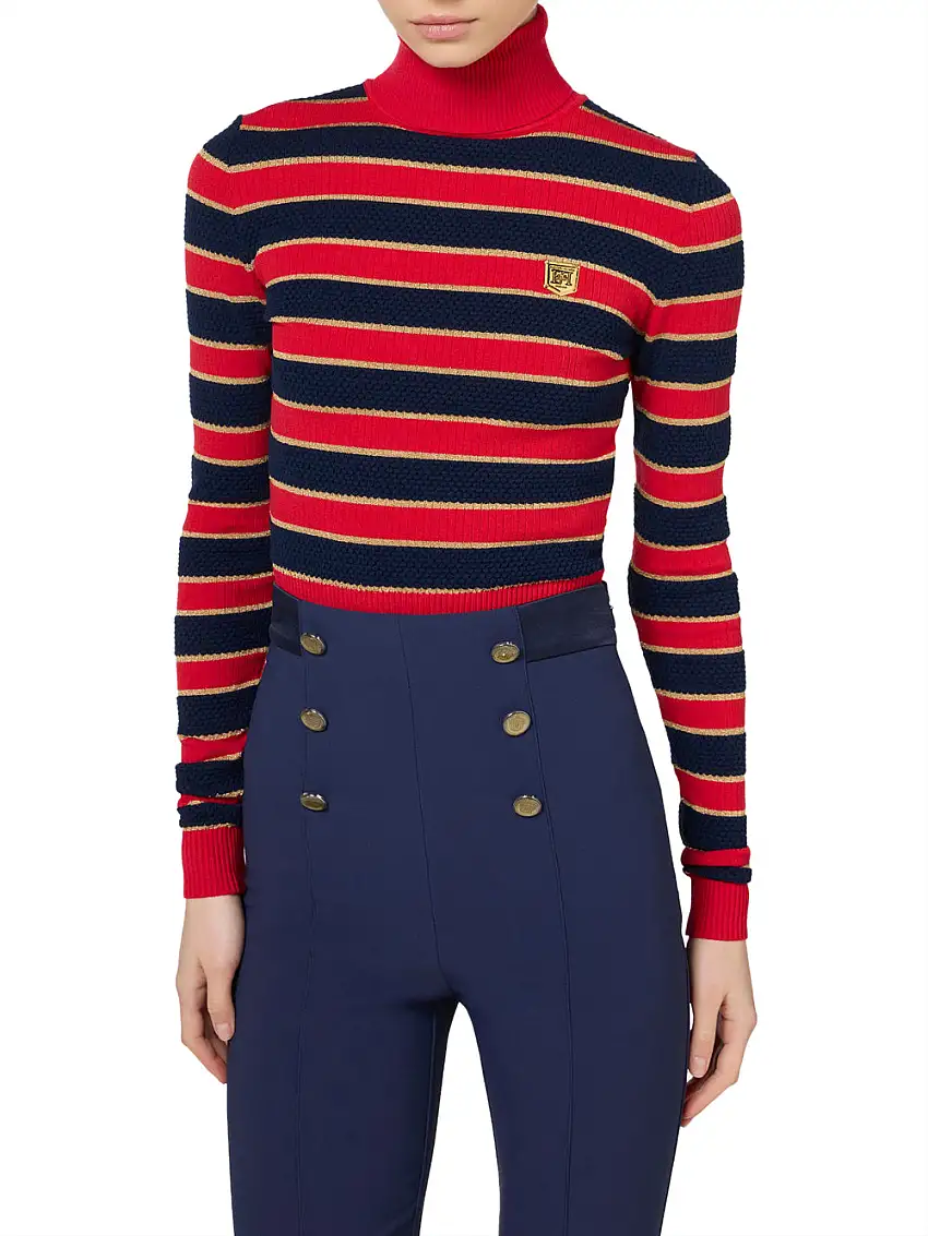 Dolcevita Elisabetta Franchi Tricot da Donna - Rosso Blu