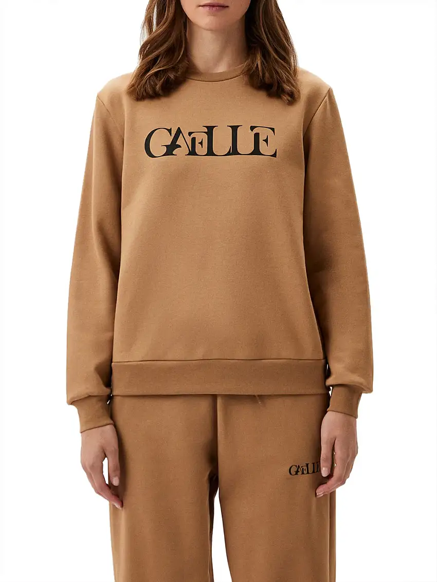 Felpa Gaelle Logo da Donna - Beige