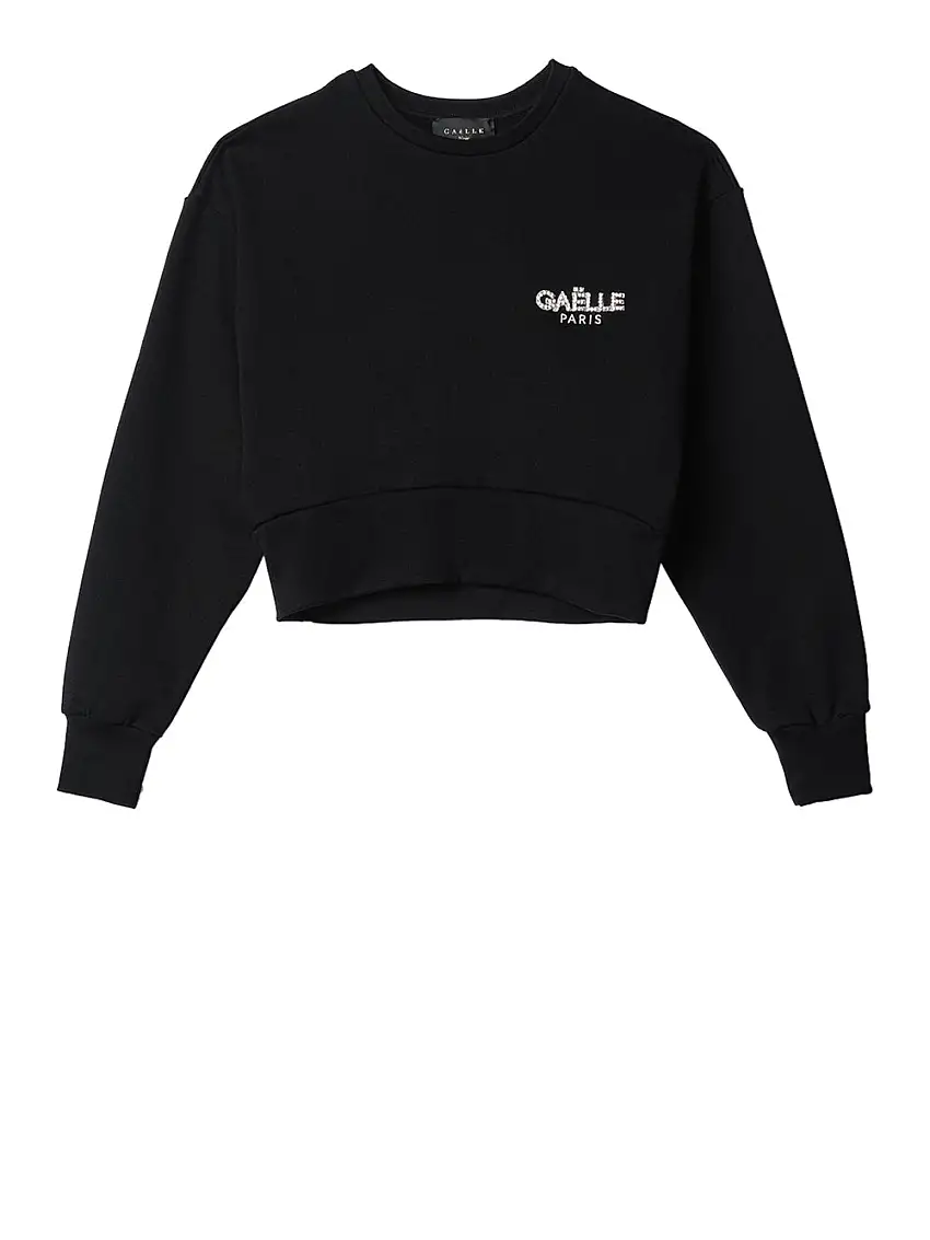 Felpa Gaelle Cropped da Donna - Nero