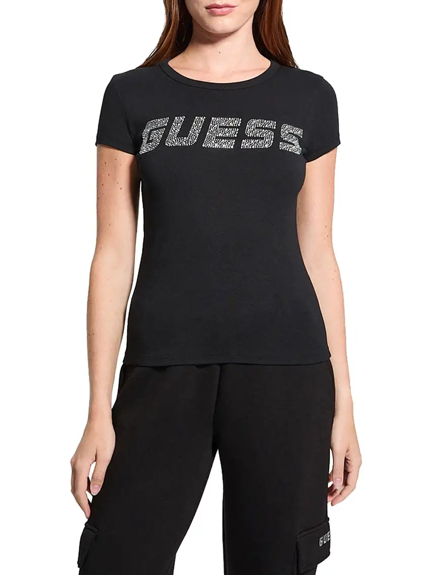 T-shirt Guess Kiara da Donna - Nero