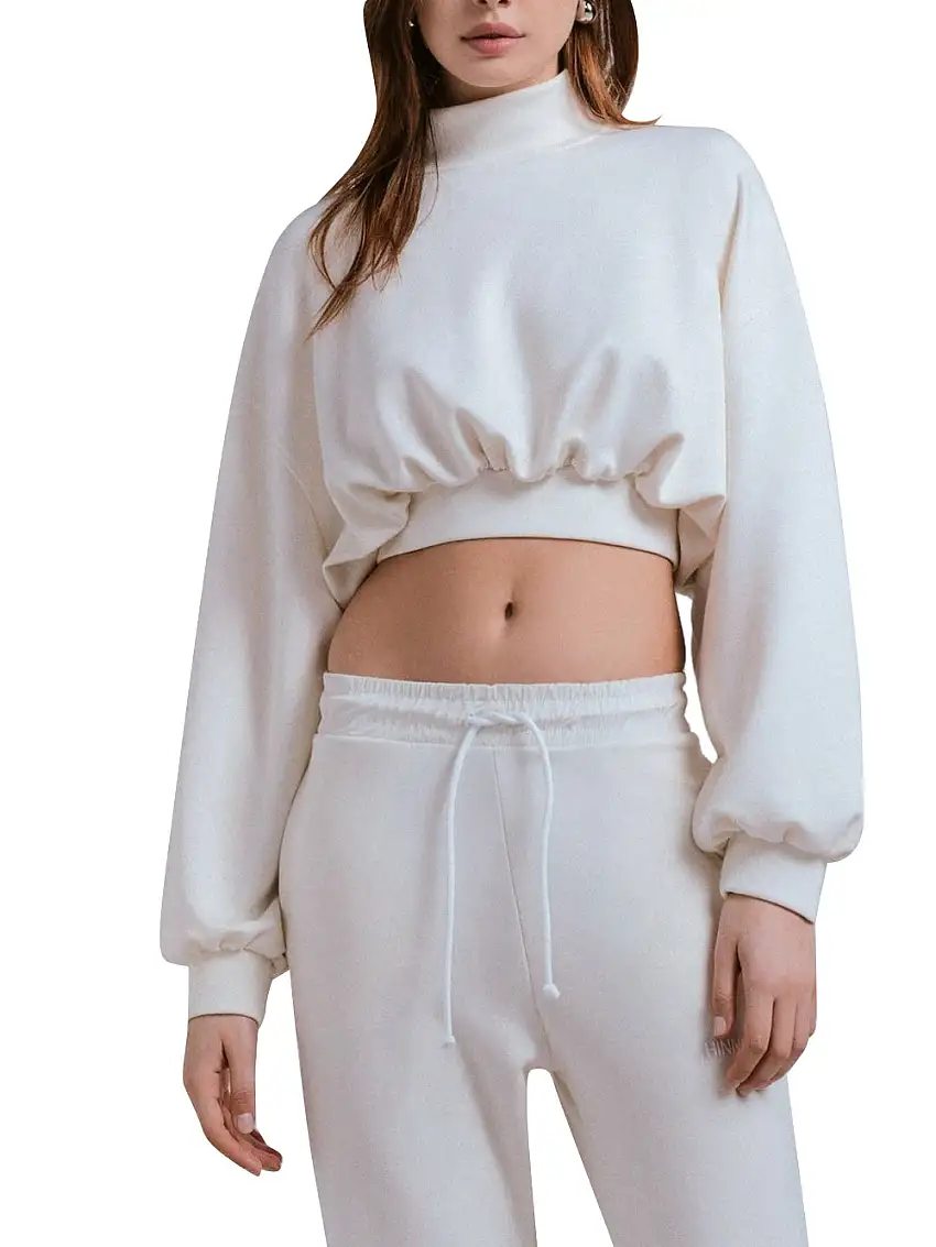 Felpa Hinnominate Corta Dolcevita da Donna - Bianco