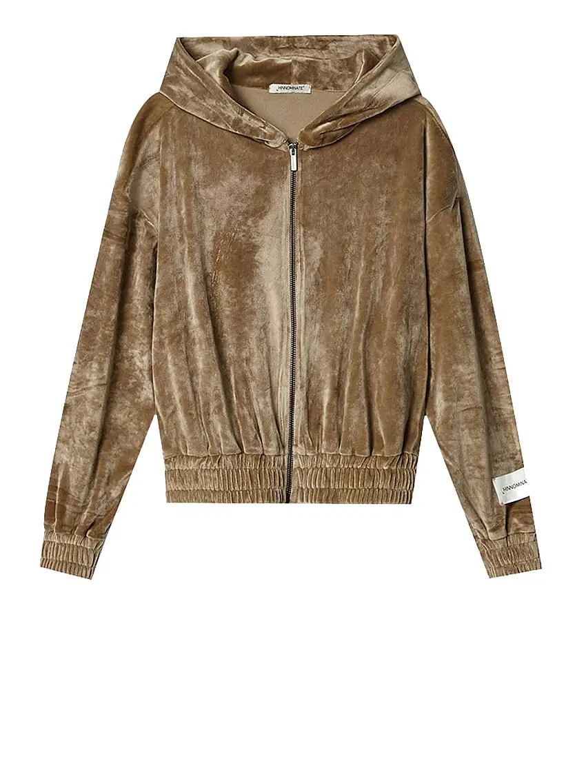 Felpa Zip Hinnominate da Donna - Marrone