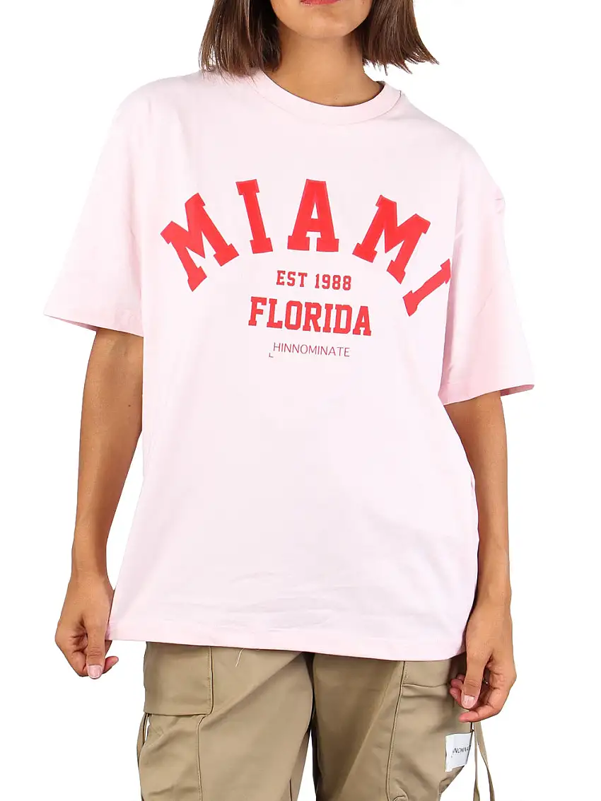 T-shirt Hinnominate City Varsity da Donna - Rosa