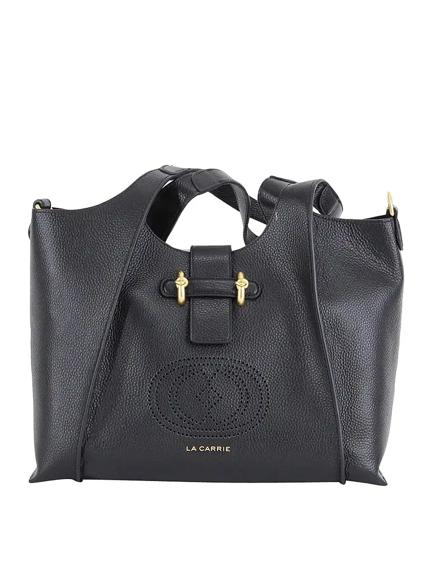Borsa a Mano La Carrie Drilled Logo Big da Donna - Nero