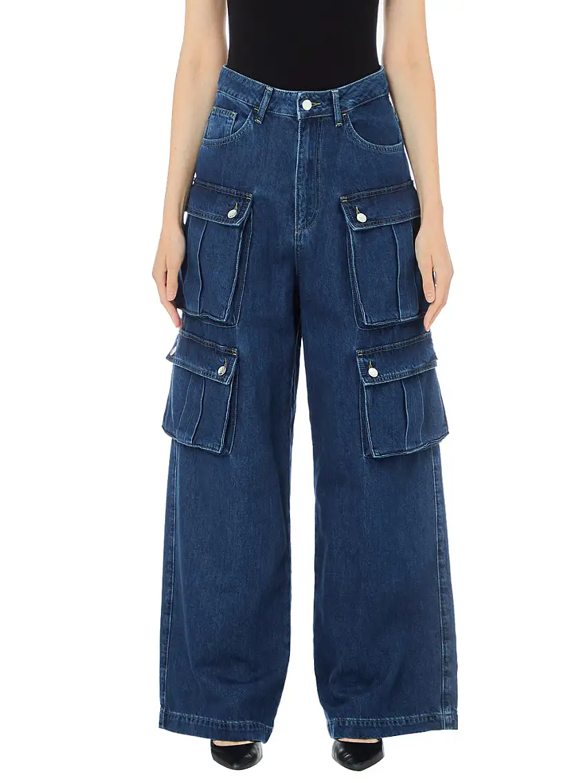 Pantalone Cargo Liu Jo Wide Combat da Donna - Denim