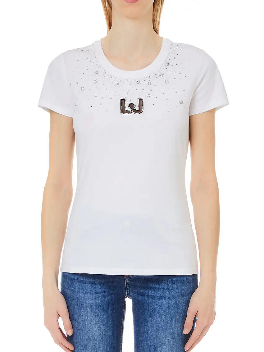 T-shirt Liu Jo Sparkling da Donna - Bianco