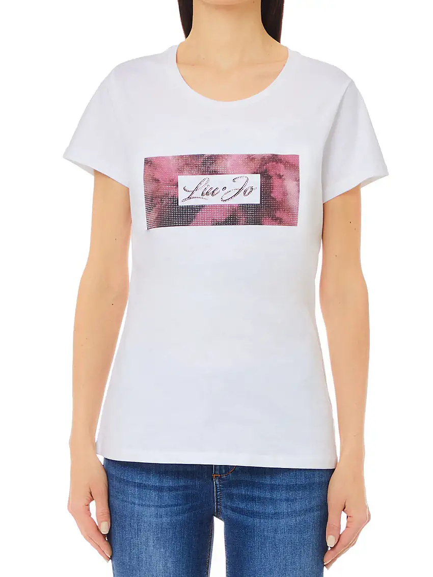 T-shirt Liu Jo Stampa Logo da Donna - Bianco