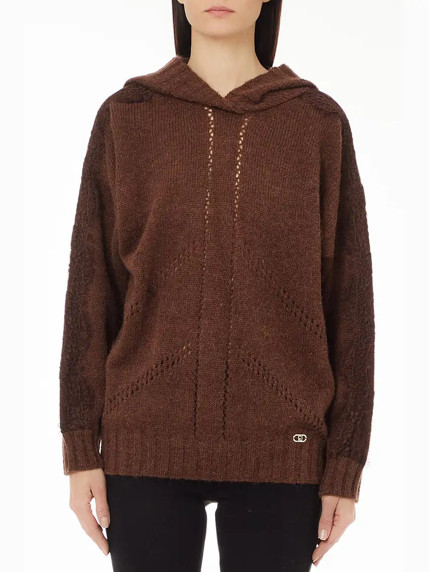 Maglione Liu Jo Con Cappuccio da Donna - Marrone