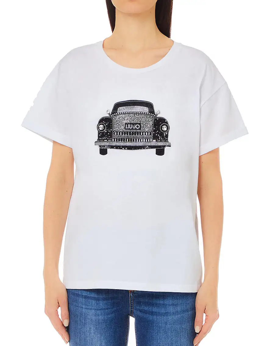 T-shirt Liu Jo Special Subjects da Donna - Bianco
