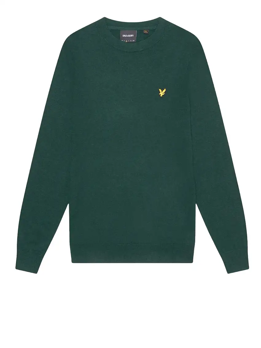 Pullover Lyle & Scott Cotton Merino Crew da Uomo - Verde
