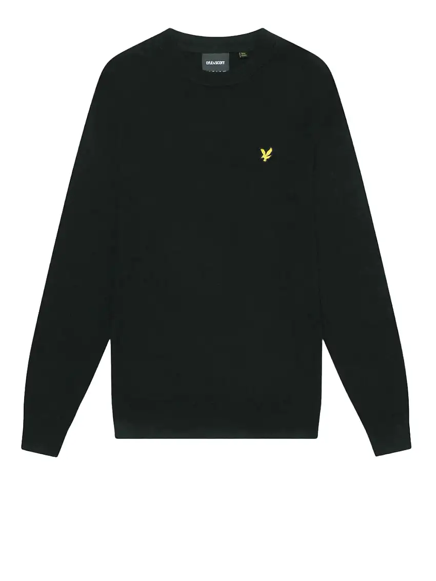 Pullover Lyle & Scott Cotton Merino Crew da Uomo - Nero