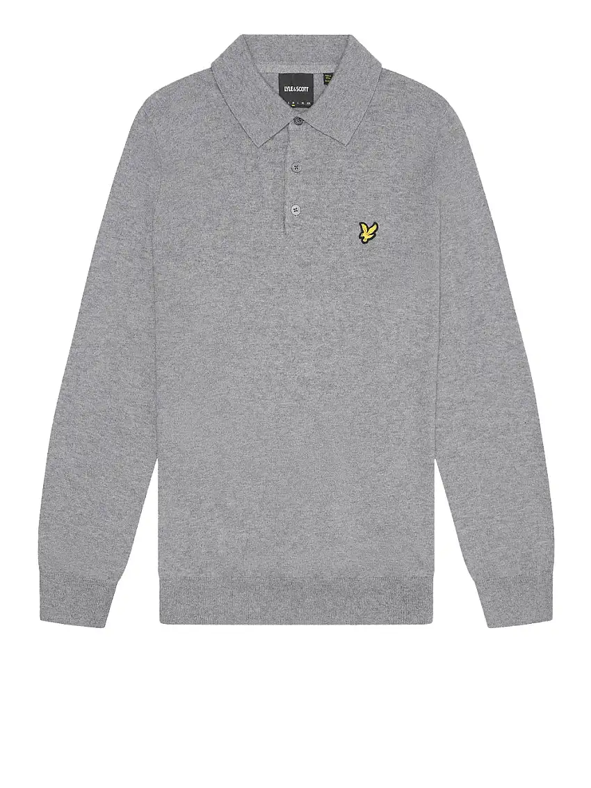 Polo Lyle & Scott Cotton Merino da Uomo - Grigio