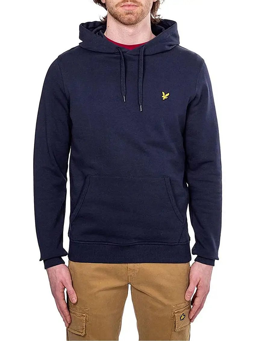 Felpa Cappuccio Lyle & Scott Brushed Back da Uomo - Blu
