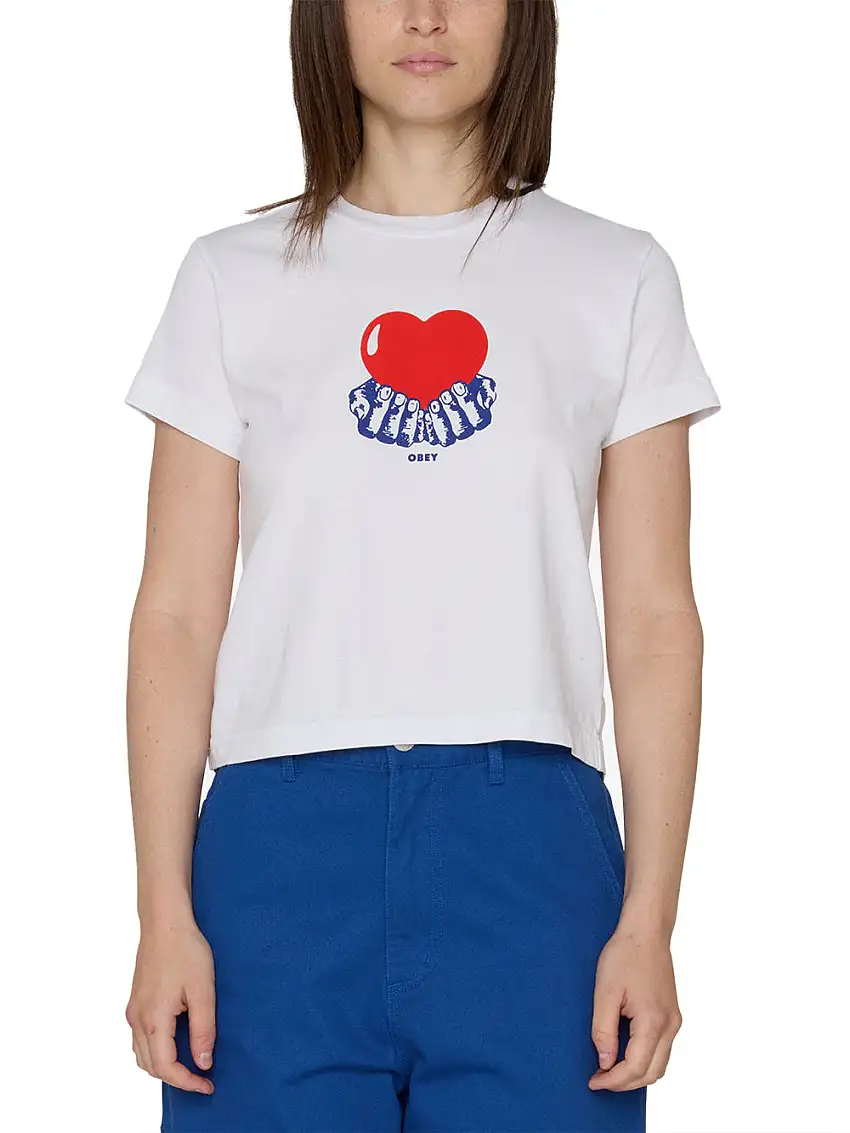 T-shirt Obey Pure Love da Donna - Bianco