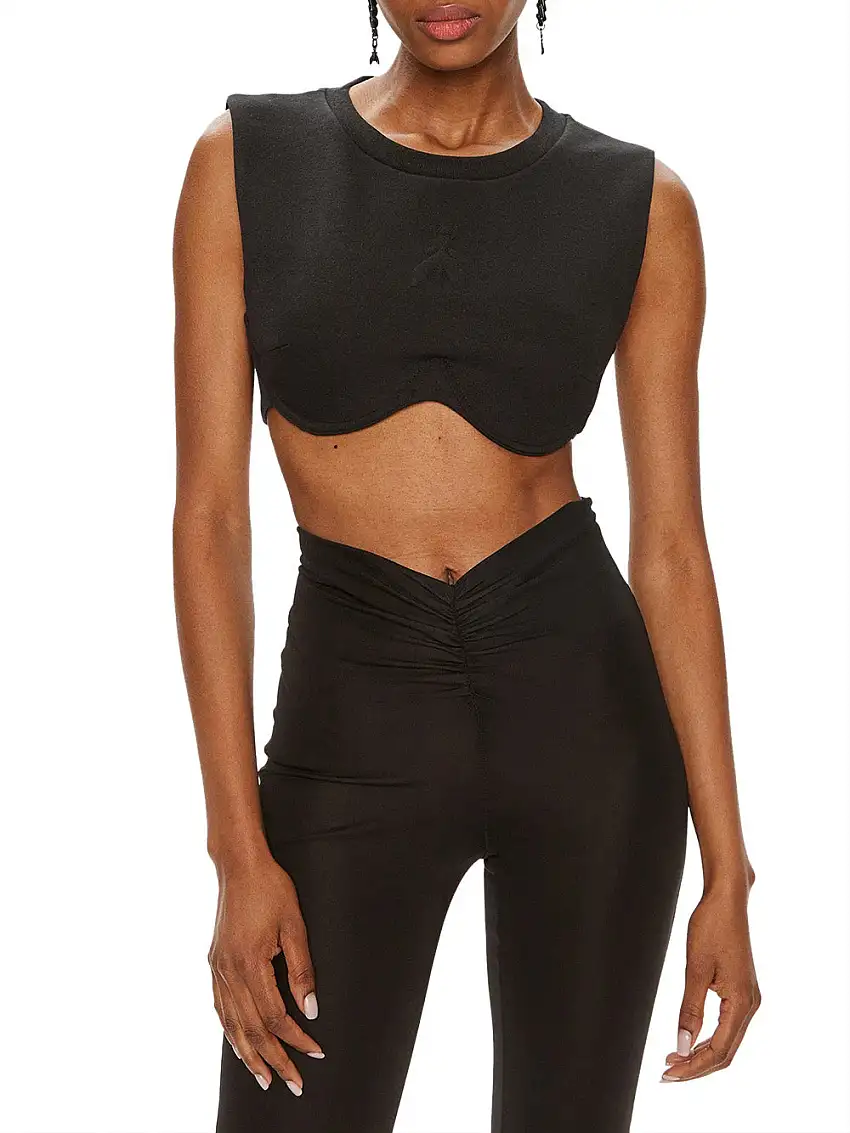 Top Patrizia Pepe Cropped da Donna - Nero
