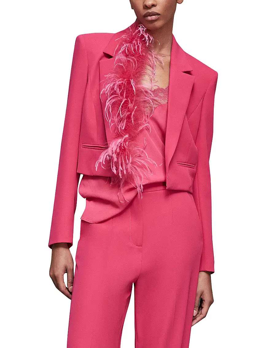 Blazer Patrizia Pepe Cropped da Donna - Fuxia