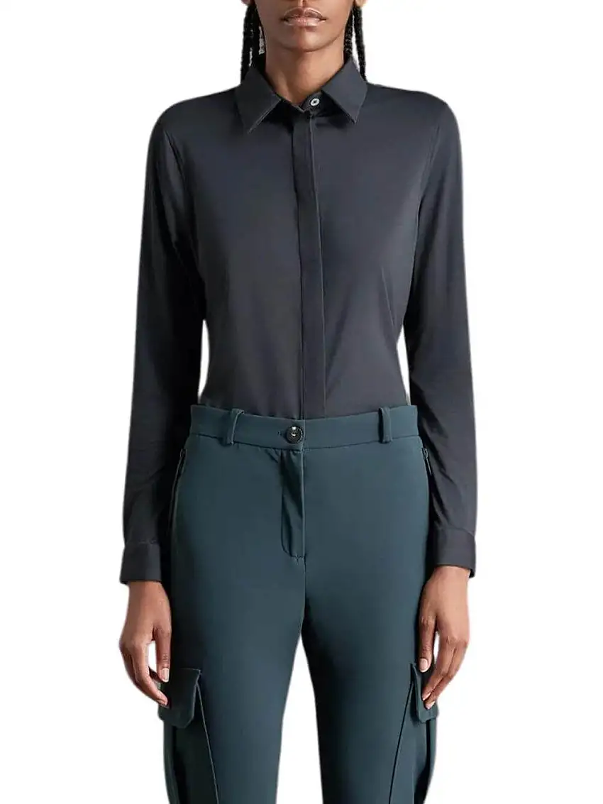 Camicia Classica Rrd Oxford Plain Wom da Donna - Nero