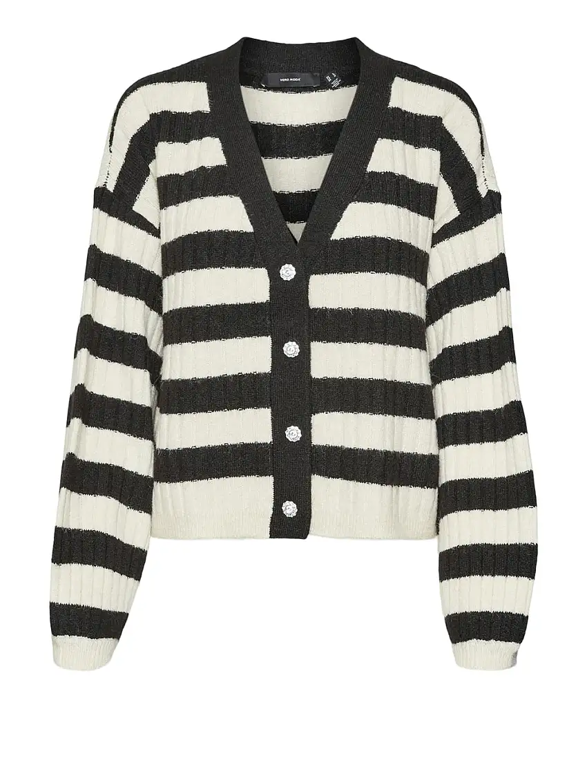 Cardigan Vero Moda da Donna - Nero Bianco