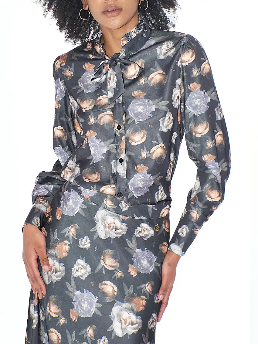 Camicia Fantasia Yes Zee da Donna - Nero