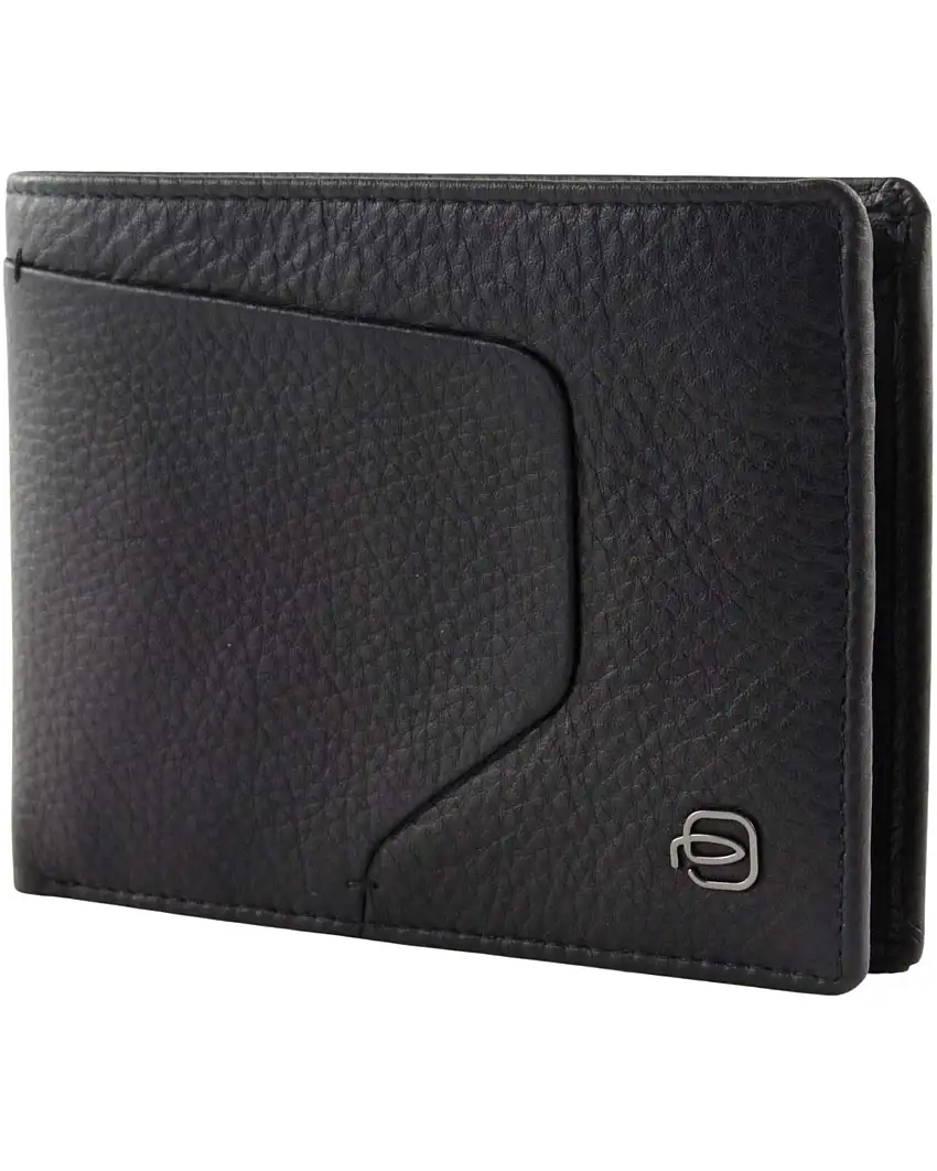 Piquadro Portafoglio in Pelle Linea Akron con Portamonete Nero Uomo