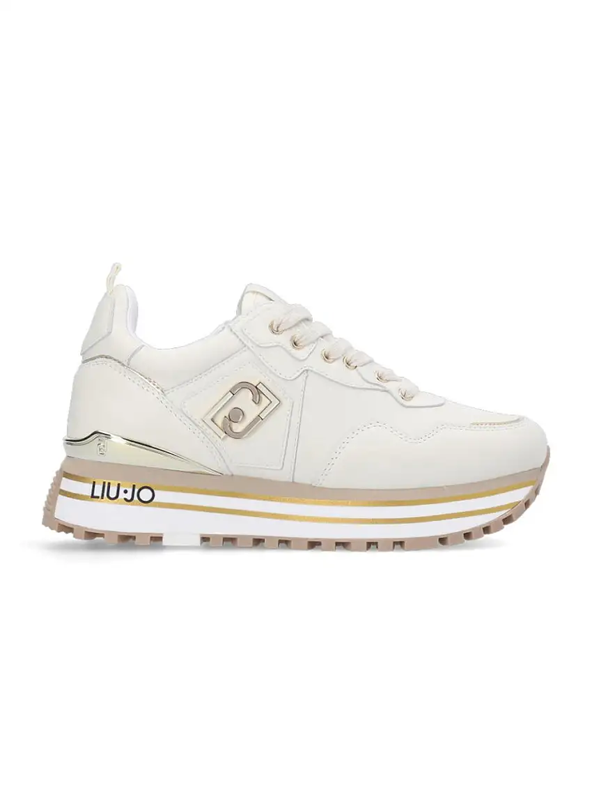 Liu Jo Sneakers Platform Maxi Wonder 01 Pelle Beige