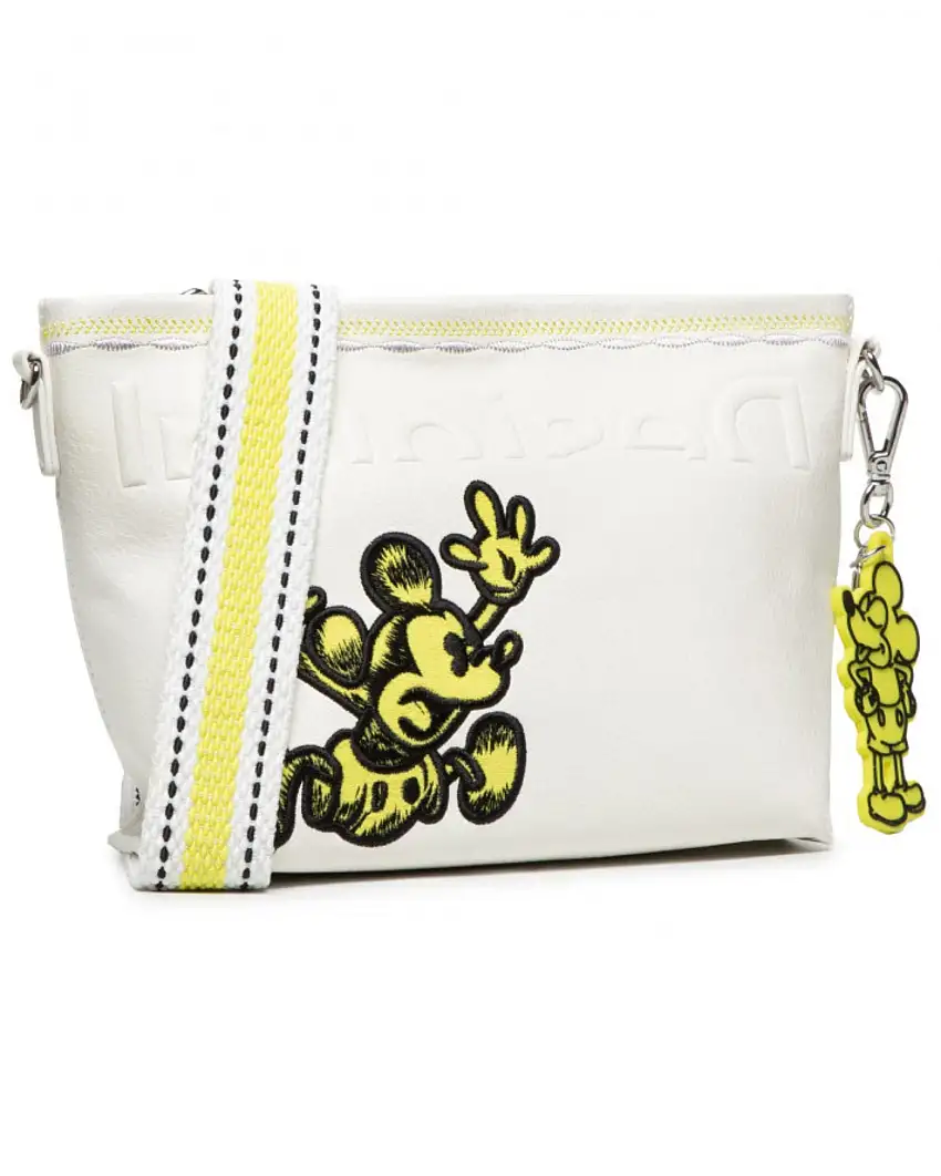 Desigual Tracolla Pochette Disney Topolino Mickey Bianco Donna