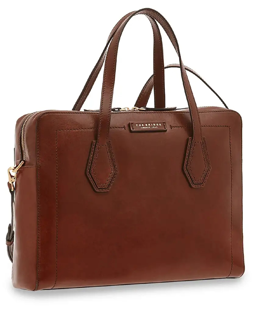 The Bridge Donna Unisex Borsa Tracolla 24 Ore 37x27 Cm Circa Porta Laptop Pc Marrone Uomo