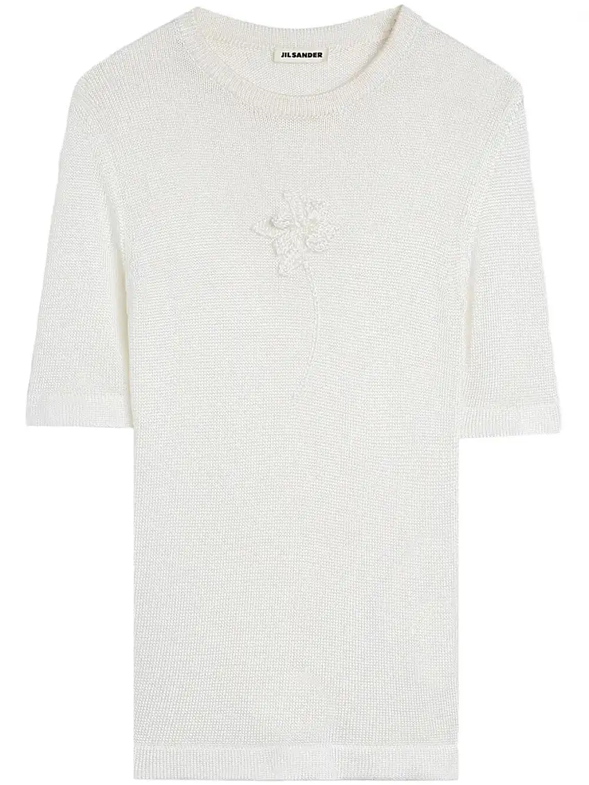 T-shirt Ss Cn Con Uncinetto A Fiore 13990240