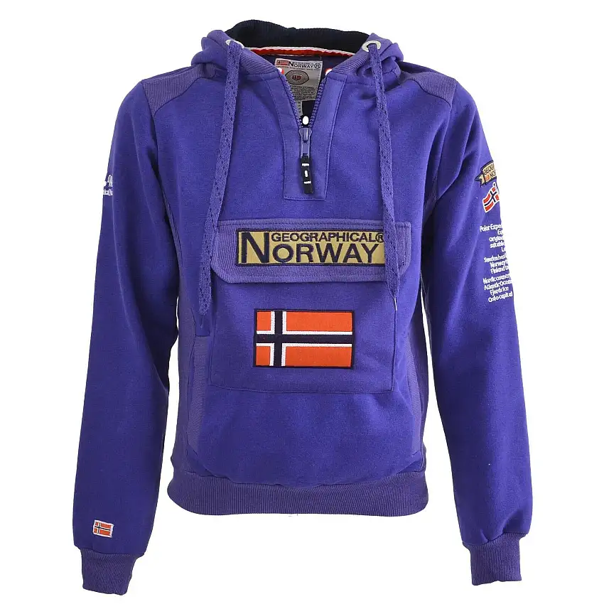 Geographical Norway Gymclass felpa Cappuccio Viola Uomo