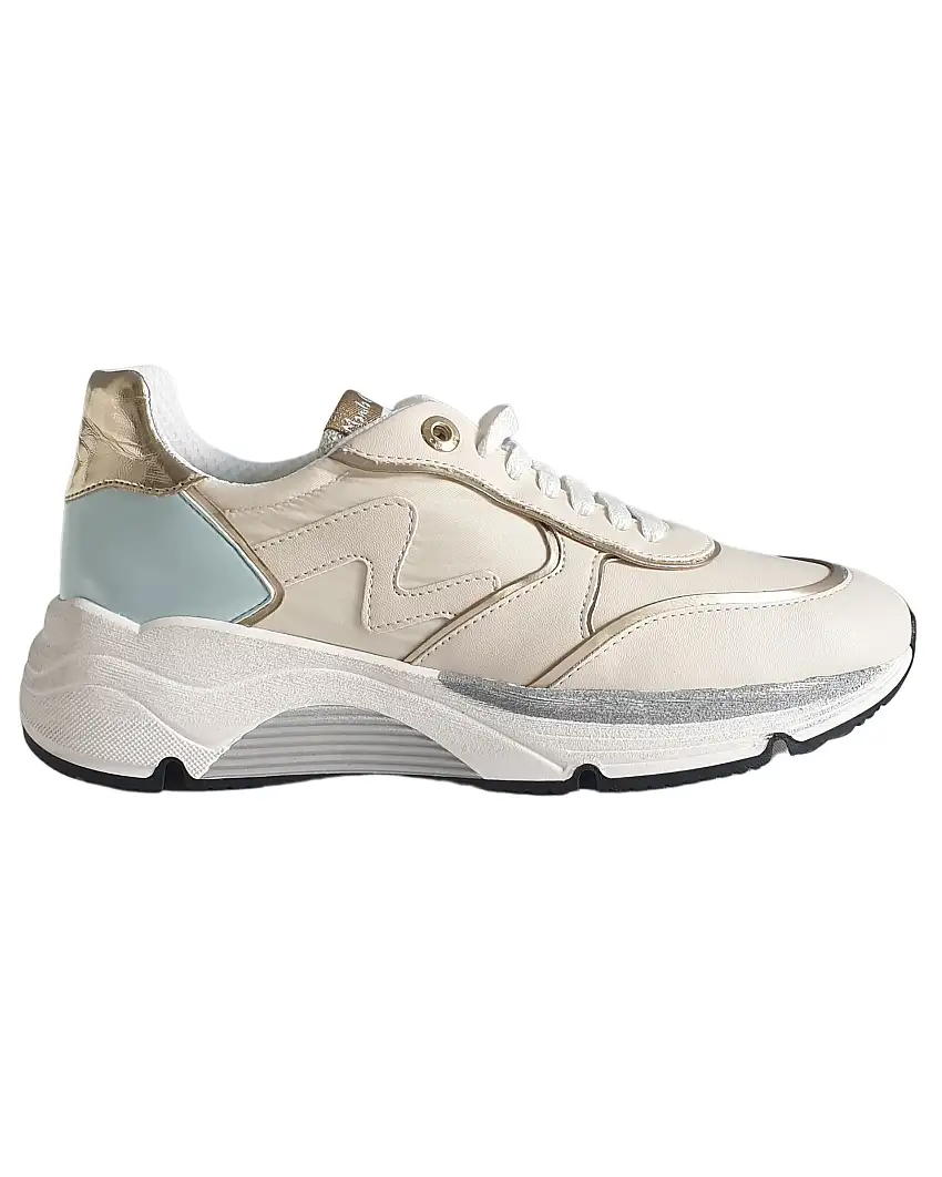 Manila Grace Sneakers Pelle Scamosciata Bianco