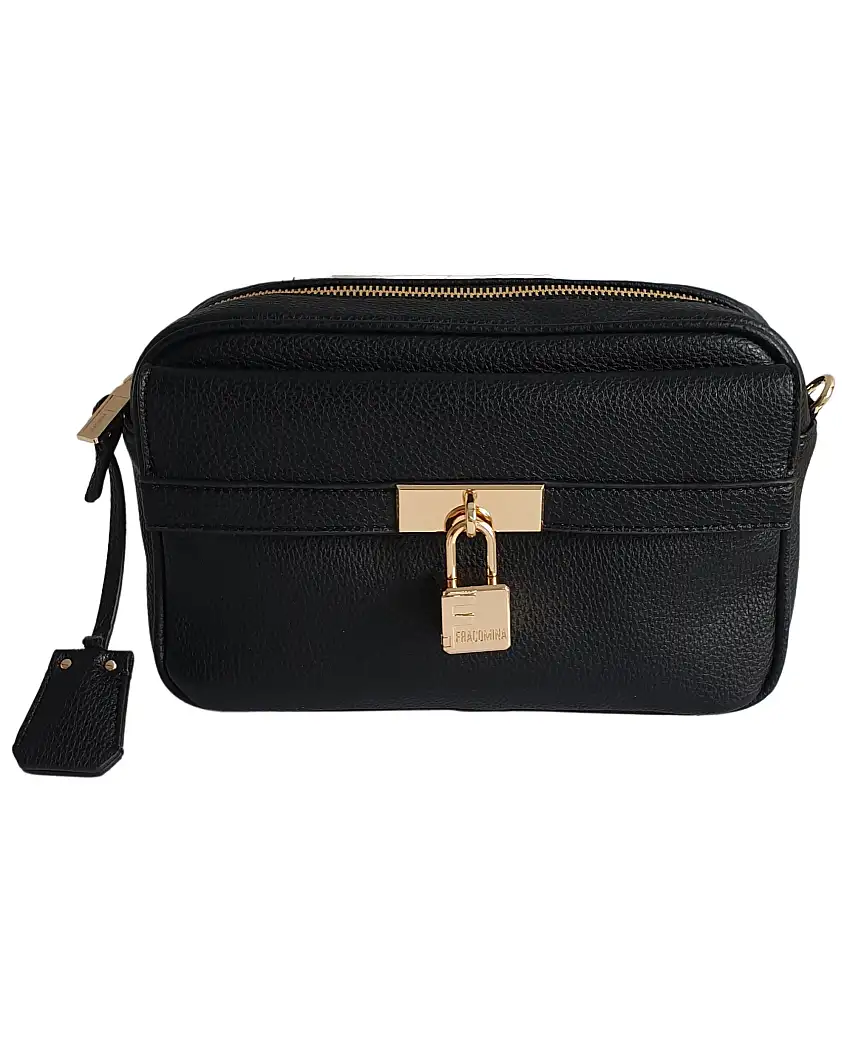 Fracomina Camera Bag In Ecopelle Con Tracolla Nero Donna