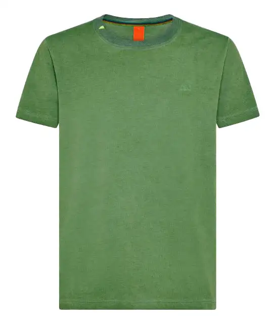 Sun68 T-shirt Special Dye Cotone Verde Prato T32135