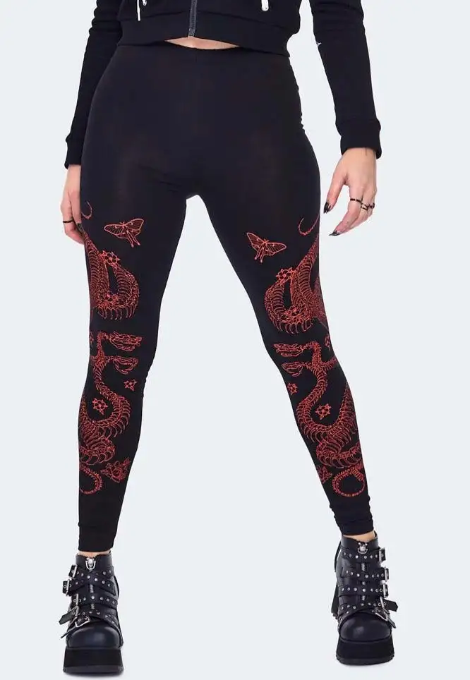 Jawbreaker - 90s Snake Skeleton Black - Leggings
