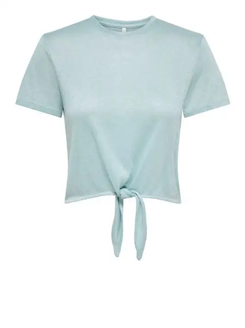 ONLY ONLAMBER LIFE S/S GLITTER KNOT TOP JRS 70050231