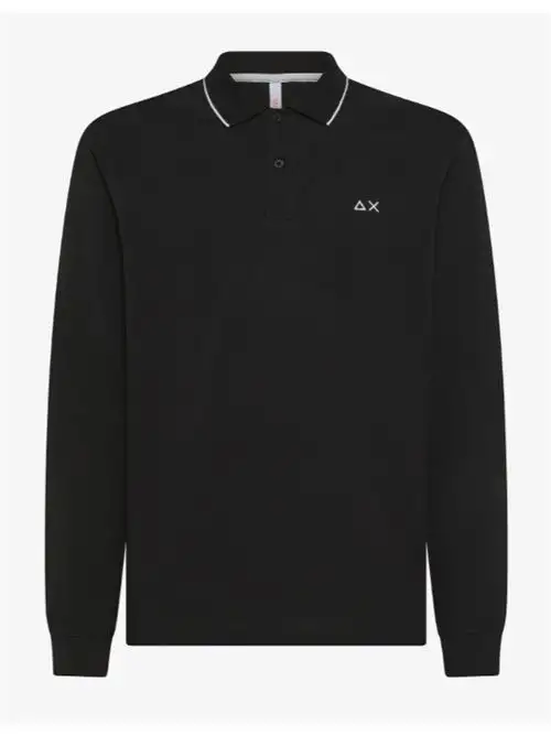 SUN68 POLO SMALL STRIPES ON COLLAR  L/S 76233737