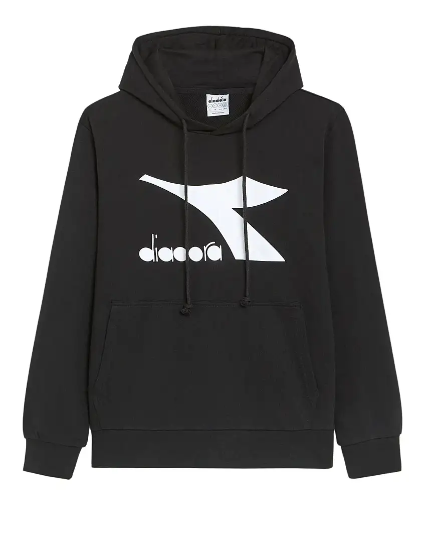 Diadora Felpa Cappuccio Hoodie Chromia Cotone Nero