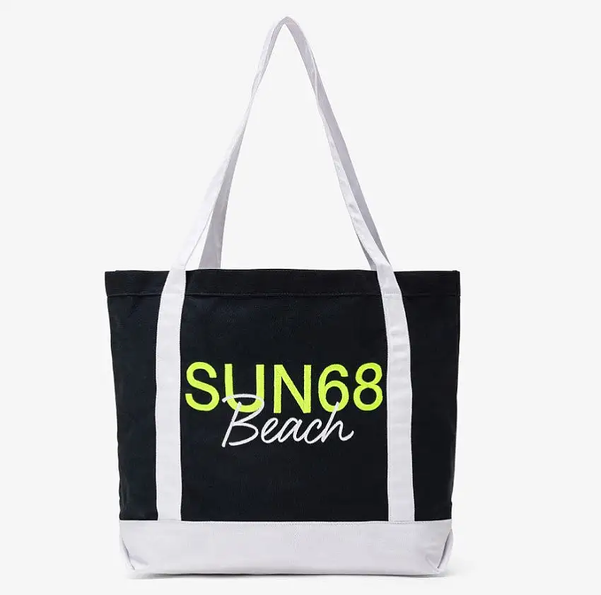 Sun68 Tote Bag Cabardine Blu Cotone